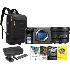 Sony FX30 Digital Cinema Camera with E 10-20mm f/4 PZ G Lens Bundle with Backpack, (2-Pack) Batteries, Software, Card Reader & Memory Card (19 items)