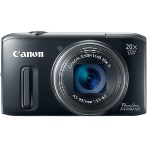 Canon PowerShot SX260 HS 12.1 MP CMOS Digital Camera with 20x Image Stabilized Zoom 25mm Wide-Angle Optical Lens and 1080p HD Video (Black)