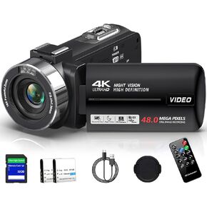 كاميرا فيديو كاميرا كاميرا 4K ULTRA 48MP كاميرا VLOGGAGENT لـ YouTube 18X Digital Zoom Camcorder Recorder 3.0 "LCD Touch Screen Ligh