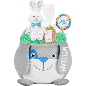 دعونا نجعل ذكريات سلة عيد الفصح الشخصية للأطفال - Plush Furry Critter - للبنين والبنات - الاسم المخصص - قابلة للملء - مع حشوات سلة عيد الفصح الاختيارية - الأرنب الوردي in Kuwait