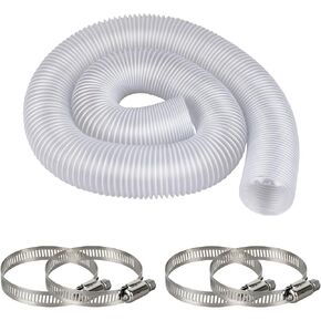 2-1/2 "× 10 'Ultra Flex Dust Collection Resistant PVC Collection Hose ， مع 2 مشبك خرطوم الفولاذ المقاوم للصدأ (2-1/2" × 10 ")