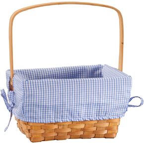Fox Valley Traders Blue Gingham Wicker Easter Basket