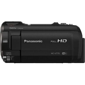 Panasonic Full HD Camera Camera Camcorder HC-V770 ، ZOOM البصري 20x ، مستشعر BSI 1/2.3 بوصة ، التقاط HDR ، Wi-Fi Smart Multi Scene Company Recording (Black)