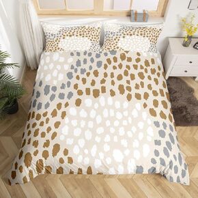 غلاف Polka dot duvet Size Size Modern Art Art Cofforter Cover for Kids Boho Bedding Gen Gen Teens Ultra Love Orange Yellow Decor