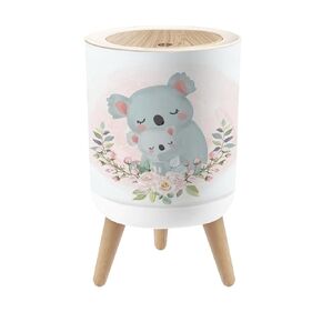 Small Trash Can with Lid Koala Cute Animal Baby for Kids 1.8 Gallon Dog Proof Trash Can Round Garbage Can Waste Bin Wastebasket for Bathroom Bedroom Living Room