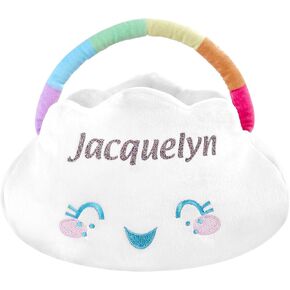 Let's Make Memories Personalized Easter Basket for Kids - For Boys and Girls - Plush Furry Critter - Custom Name - Fillable - With Optional Easter Basket Stuffers - Blue Bunny