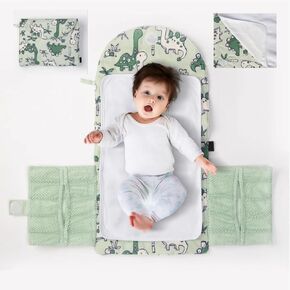 Portable Baby Diaper Changing Pad, Travel Changing Pad Bag, Travel-Friendly Design, Gifts for Baby Shower, Newborn Girls and Boys, Newborn Essentials Must Have (Green)