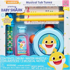 Centric Brands Baby Shark Toddler Kids 8-Piece Musical Tunes Bath Tub Activity Set, Multicolor, One Size (UI036HBAZA1)