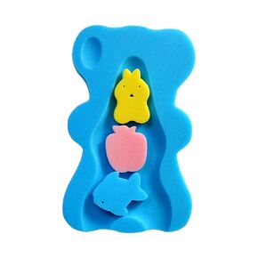 Newborns Baby Bath Mat Fun and Secure Shower Pad Cushion Bathtub Sponge Mat for Pleasant Bath Hour