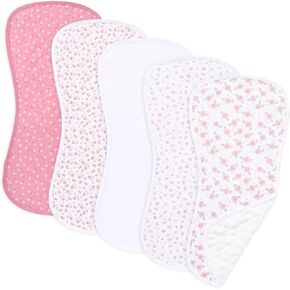 5 عبوة طفل ناعم وامتصاص الملابس للجنسين (Pink-HH)