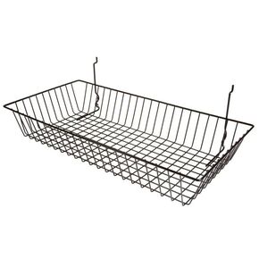 BSK11-BLK 24 x 12 x 4 in. Shallow Basket, Black