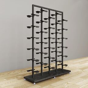 Commercial Shoe Rack, Clothing Store Retail Display Stand, Boutiques Shoe Organizers, Sneakers Basketball Shoes Storage Hanger, Boutique Shoe Shelf ( Color : White+wood color-a , Size : 120x35x150CM/4