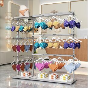 Clothing Store Commercial Shelves, Garment Rack, Boutique Underwear Rack Storage Organizer, Floor-Standing Bra Socks Shorts Scarves Gloves Retail Display Racks ( Color : Black , Size : 130x40x130CM/51