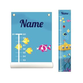 Personalized Canvas Growth Chart for Kids, Height Chart for Kids, Growth Chart Banner with Name