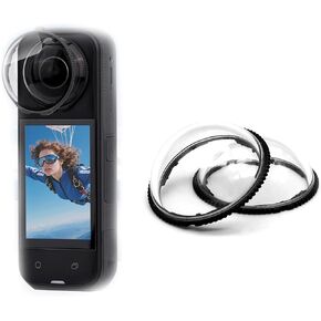 9H Lens Guard for Insta360 X5, 2pcs Hardness High transmittance Protective Cover Waterproof Dustproof with Cleaning Kit (PC Material)