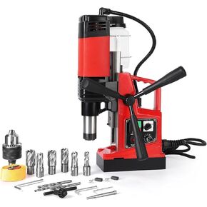 1400W Press Magnetic Drill Press مع قطر 2 بوصة ، 2922 رطل تدريبات معدنية محمولة ، 810 دورة في الدقيقة 10 سرعات ومتغيرة سريعة ، 11 بتات الحفر لعوارض الصلب/تجديد المنزل
