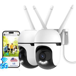 Security Cameras Wireless Outdoor, 2K Outdoor Camera Wireless, Color Night Vision, 2.4GHz 5G WiFi Cameras for Home Security, AI Motion Aerts, 2-way Talk, Local SD/US-Based Cloud Storage, Weatherproof