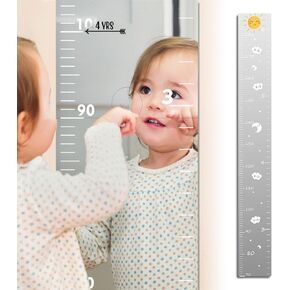 Growth Chart Mirror for Wall 2025 New Puzzle Mirror Growth Chart, Children's Growth Chart for Wall Mirror, Kids Height Measuring Mirror Height Ruler for Nursery Bedroom Playroom Decor (A)