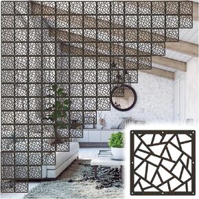Hanging Room Divider, 11.4in Wood-Plastic DIY Decoration Panel, Home Living Room Bedroom Office Restaurant Bar Partition Screen (Color : B, Size : 6PCS)