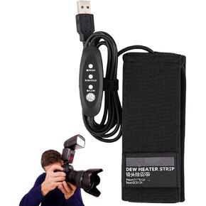 Lens Warmer - Dew Remover Lens Warmer | USB Lens Dew Heater, Lens Warmer Strip with 3 Heat Settings, Lens Heater Warmer for Digital Cameras DSLR Lens Telescopes Viewfinders