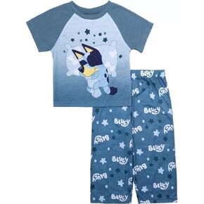 Centric Brands Bluey Boys' 2-Piece Pajama Set, Polyester Short Sleeve Top & Pants, Toddler Sleepwear 12M-4T