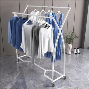 Coat Rack Stand Clothes Rack Stand, Modern Simple Double Hanging Rods Retail Display Racks, Movable Boutique Store Home Bedroom Office Storage Holder, Dress Suit Organizer (Color : Gold, Si