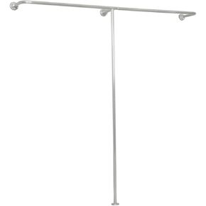 Clothing Store Garment Racks, Wall Mounted Clothes Rack, Women's Men's Retail Display Racks, Shirts Dress Suit Hanging Rack, Creative Stainless Steel Pipe Commercial Shelves (Color : Silver