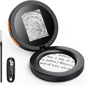 Coin Microscope for Adult,Mini Handheld Microscope with 3 Levels of Light Adjustment,Illuminated Magnifier for Seniors Reading, Inspection, Coins, Jewelry, Exploring