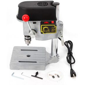 Mini Bench Drill Press - 340W 110V Mini Benchtop Drill Portable Electric Bench Top 3 Speed Adjustable DIY Small Electric Drill Machine Worktable for Handicraft DIY Jewelry Making Wood Working