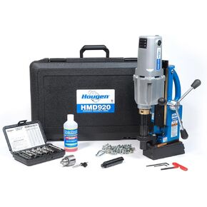 Hougen HMD920 115-Volt Swivel Base Magnetic Drill 3 Speed/Coolant Bottle Plus 1/2" Drill Chuck Adapter Plus 12002 Rotabroach Cutter Kit Replacement of The HMD917