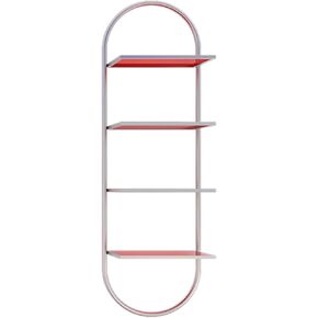Retail Display Racks, Clothing Store 4 Tier Acrylic Floating Shelves, Versatile & Sturdy Wall Mounted Ledge, Boutiques Shoes Handbag Storage Commercial Shelves, Wall Shelf (Color : Orange,