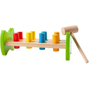 Fat Brain Toys Pound & Tap Hammer Bench - Wooden Fine Motor Skill Toy for Toddlers