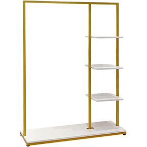 Coat Rack Stand Clothes Rack Stand, Multifunctional Storage Holder Single Hanging Rail, Portable Garment Handbag Shoe Organizer, Ideal for Hall Bedroom Entryway Office Store (Color : Gold,