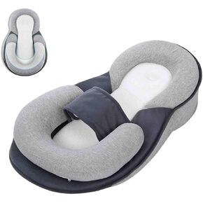 Baby Wedge Pillow for Newborn, Support Breastfeeding Pillows, Baby Reflux Wedge Breastfeeding Pillow, Babies Feeding Support Pillow for Reducing Spit-Up with Safety Strap (1pc)