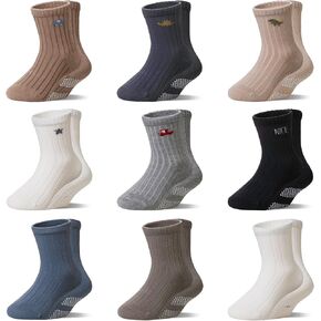 Wevias Baby Socks Toddler Grip Non Slip Crow Crew Boys Girls Anti Skid Socks 9 أزواج in Kuwait