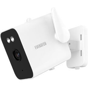 EVERSECU 2K Outdoor Corded WiFi Bullet Camera Built-in 5000mA Batteries for Power Outage, Human Detection, Work with Alexa, SD Card&Cloud Storage, Spotlight Night Vision, Support ONVIF&RTSP Stream