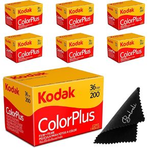 Kodak ColorPlus 200 35mm Film Bundle ، 6 Rolls 36 Emposures لكل منهما ، للكاميرا 35 مم تشمل Balveli Premium Microfiber Cloth-Codak Film 6 Roll Bundle