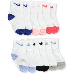 Nike Baby Boys' 6-Pack Quarter Crew Socks - white multi, 12 - 24 months