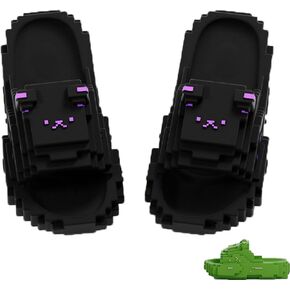 Pixel Style Cartoon Slippers, Cute Pixel Bear Summer Flip Flops, Cartoon Slippers for adult