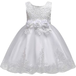 Baby Girls Dresses, Floral Baby Girl Princess Bridesmaid Pageant Gown Birthday Party Wedding Dress