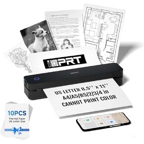 iDPRT Portable Wireless Thermal Printer + 200 Thermal Paper Sheets - Mobile Documents Solution