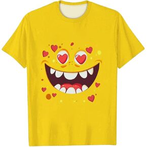 Womens Summer T Shirt Cute Funny Smile Face Grimace Graphic Tee Cartoon Tops Casual Short Sleeve Shirts Y2K Blouse