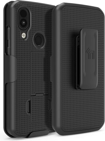 حافظة مع مشبك لهاتف CAT S62 PRO، هاتف Nakedcellphone [Hunter Camouflage] غطاء مسند مع [دوار/سقاطة] مجموعة حامل حزام الورك - تصميم شجرة مموهة برتقالية in Saudi Arabia