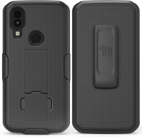 حافظة مع مشبك لهاتف CAT S62 PRO، هاتف Nakedcellphone [Hunter Camouflage] غطاء مسند مع [دوار/سقاطة] مجموعة حامل حزام الورك - تصميم شجرة مموهة برتقالية in Saudi Arabia