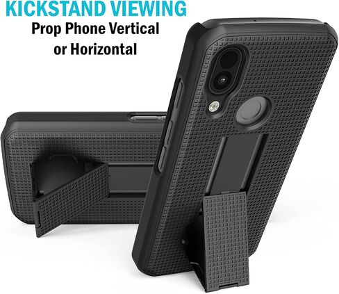 حافظة مع مشبك لهاتف CAT S62 PRO، هاتف Nakedcellphone [Hunter Camouflage] غطاء مسند مع [دوار/سقاطة] مجموعة حامل حزام الورك - تصميم شجرة مموهة برتقالية in Saudi Arabia
