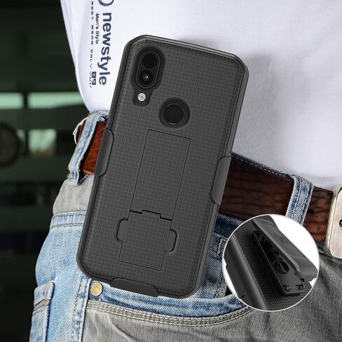 حافظة مع مشبك لهاتف CAT S62 PRO، هاتف Nakedcellphone [Hunter Camouflage] غطاء مسند مع [دوار/سقاطة] مجموعة حامل حزام الورك - تصميم شجرة مموهة برتقالية in Saudi Arabia