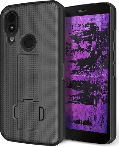 حافظة مع مشبك لهاتف CAT S62 PRO، هاتف Nakedcellphone [Hunter Camouflage] غطاء مسند مع [دوار/سقاطة] مجموعة حامل حزام الورك - تصميم شجرة مموهة برتقالية in Saudi Arabia