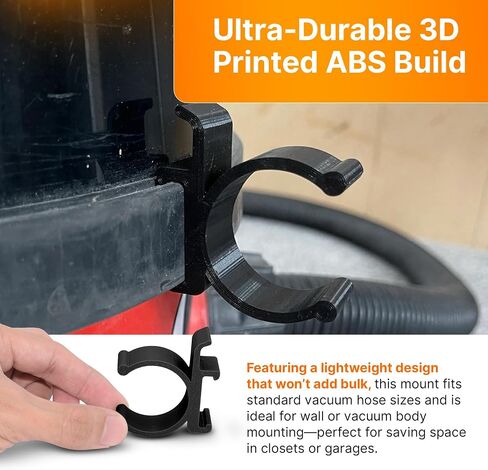 SPLASHNCOLOR HOSE HOSE & VACUUM CLEANER STORAGE CLIP لهنري وجورج وجيمس وتشارلز الفراغ - مقاطع خرطوم شاقة - إكسسوارات الفراغ - يحمل خرطومًا آمنًا في مكانه - ABS - أسود (2 عبوة) in Saudi Arabia