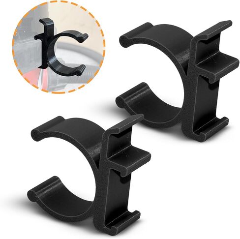 SPLASHNCOLOR HOSE HOSE & VACUUM CLEANER STORAGE CLIP لهنري وجورج وجيمس وتشارلز الفراغ - مقاطع خرطوم شاقة - إكسسوارات الفراغ - يحمل خرطومًا آمنًا في مكانه - ABS - أسود (2 عبوة) in Saudi Arabia