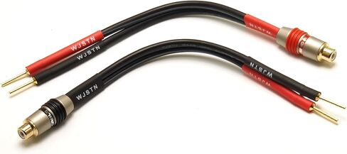 WJSTN RCA Female to 2 Pair Banana (4mm Banana) Plugs Adapter, 12AWG Speaker Audio Cable 2 Pack (6in) in Saudi Arabia